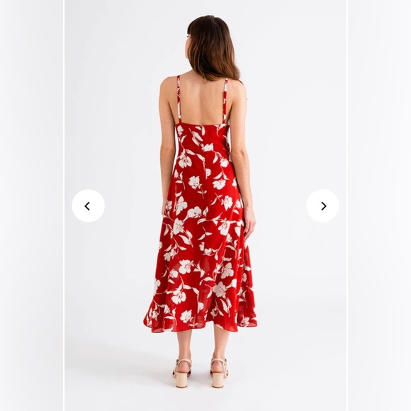 Petite Studio Floral Maxi Dress Summer Spring Casual Formal Red Lightweight - Picture 3 of 6